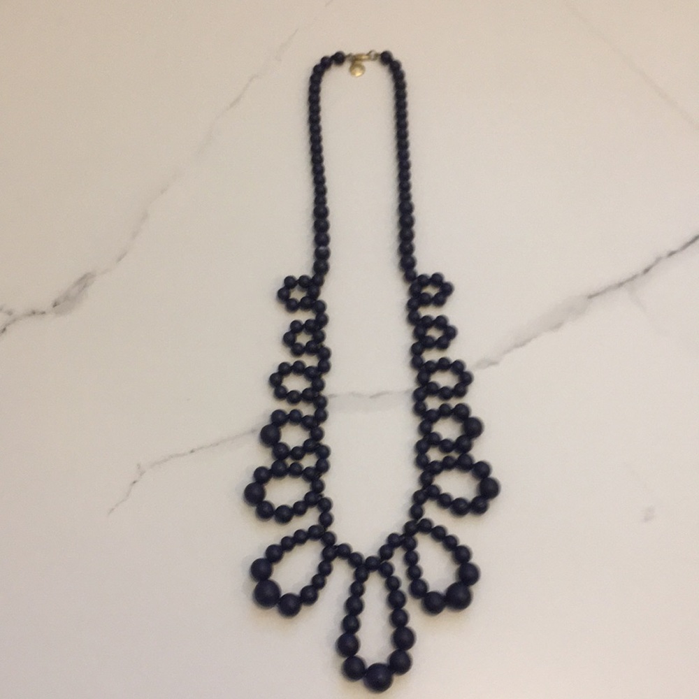 J. Crew navy blue beaded necklace
